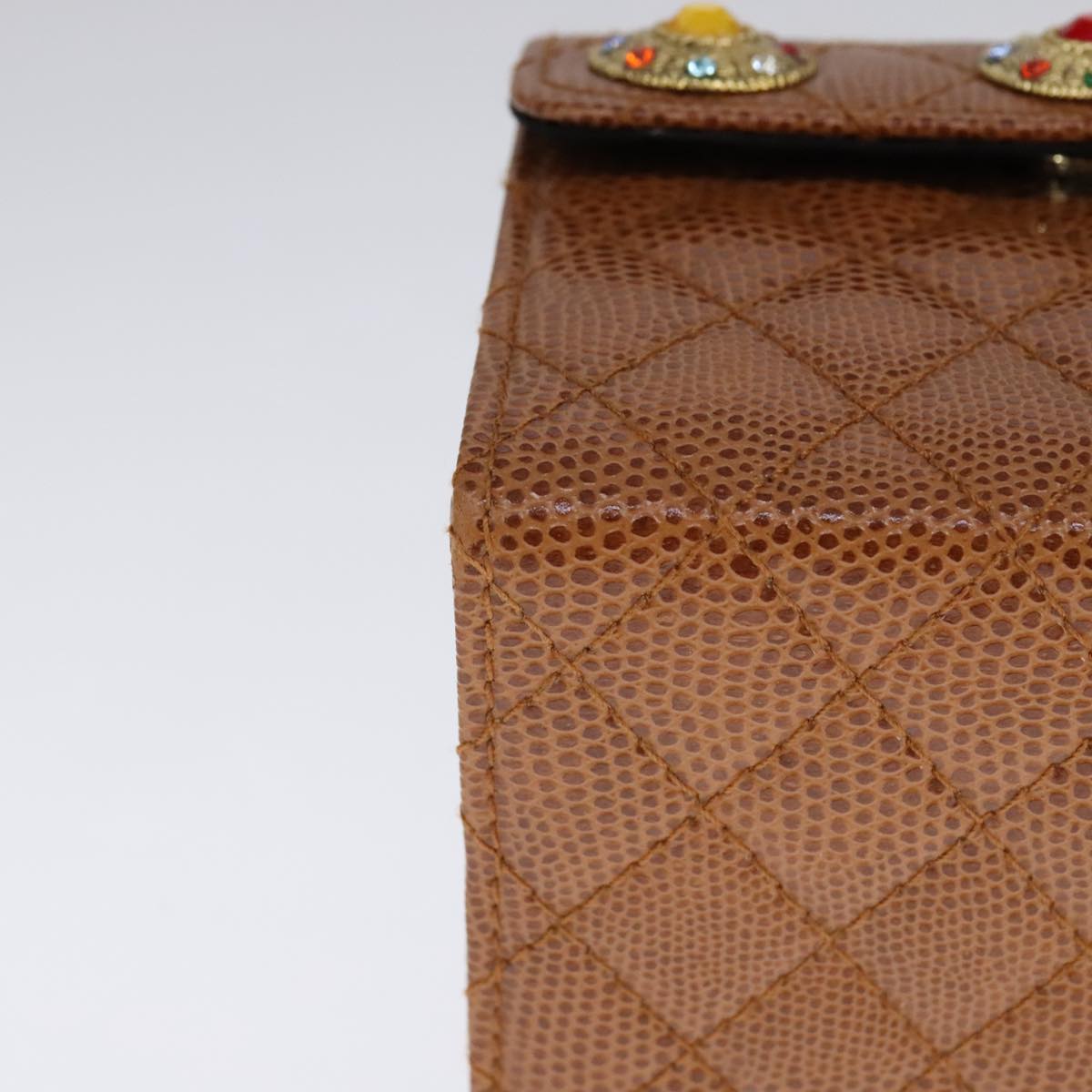 FENDI Vanity Hand Bag Leather 2way Brown 108006A