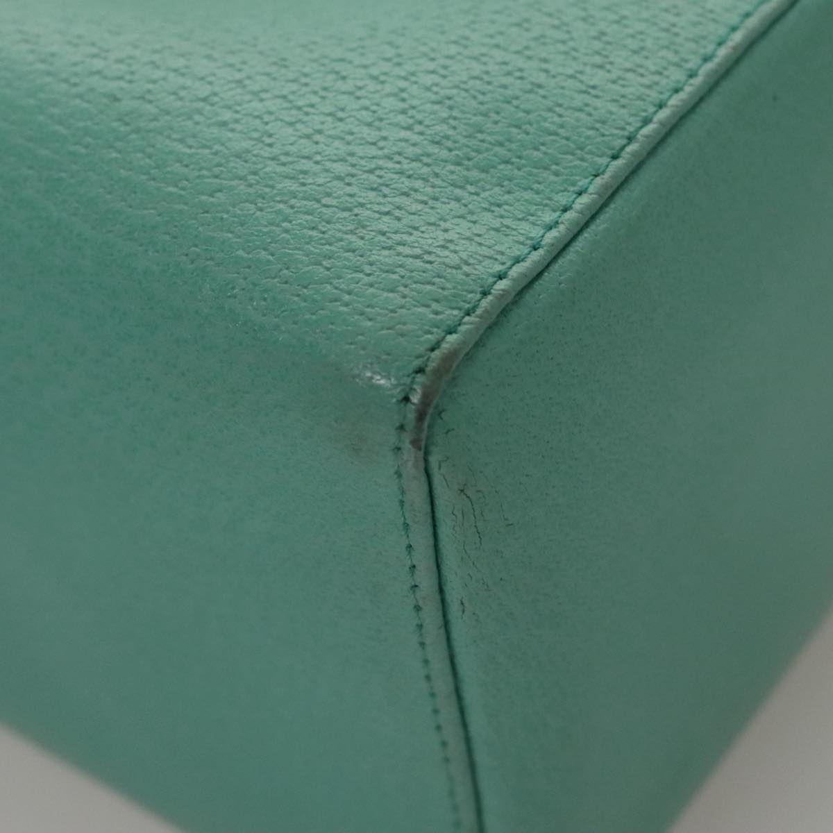 FENDI Hand Bag Leather Gold Turquoise 108060
