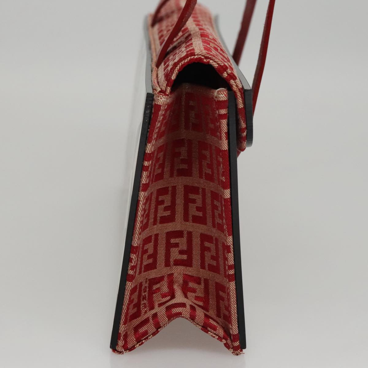 FENDI Zucchino Canvas Hand Bag Red 108149