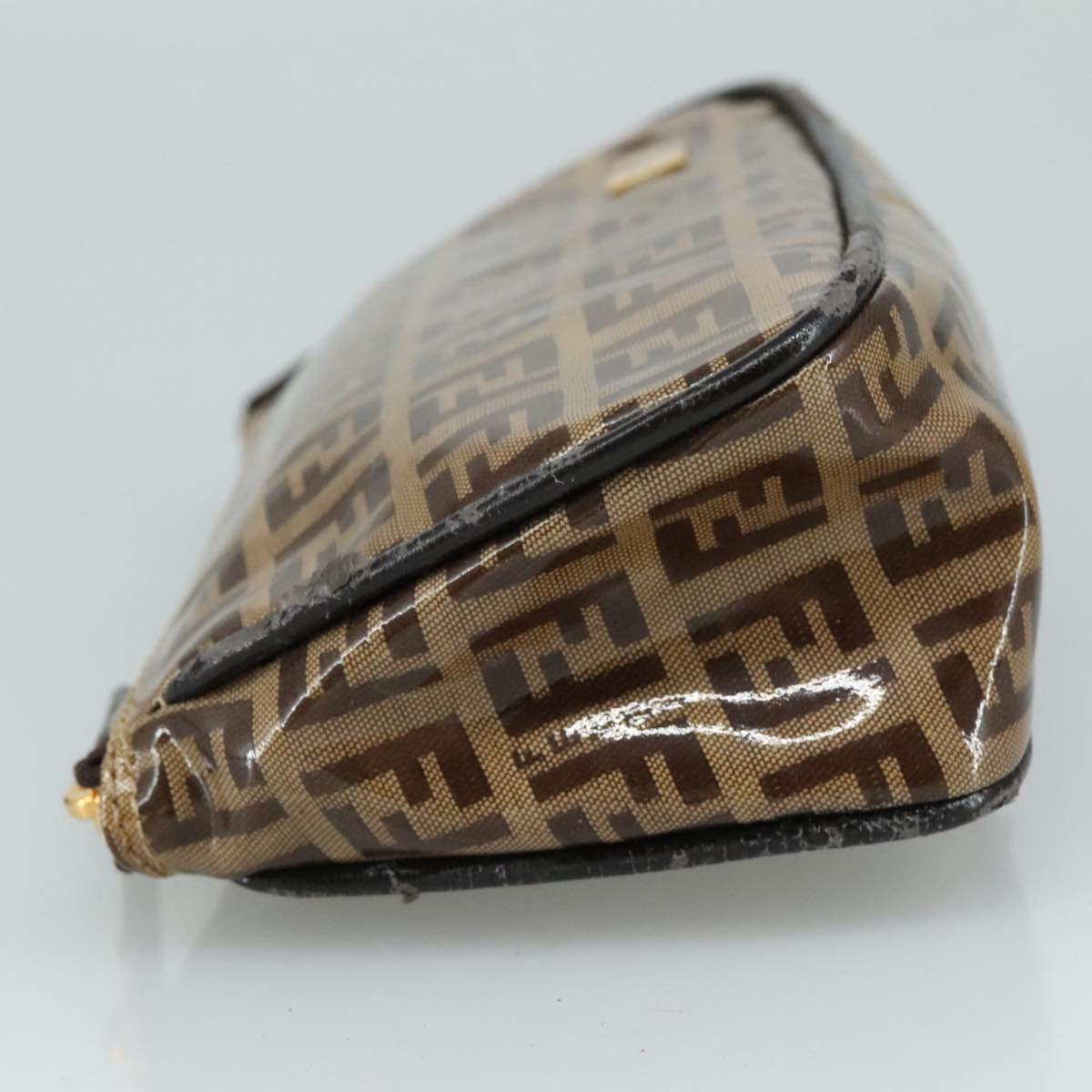 FENDI Zucchino Canvas Pouch Brown 108302