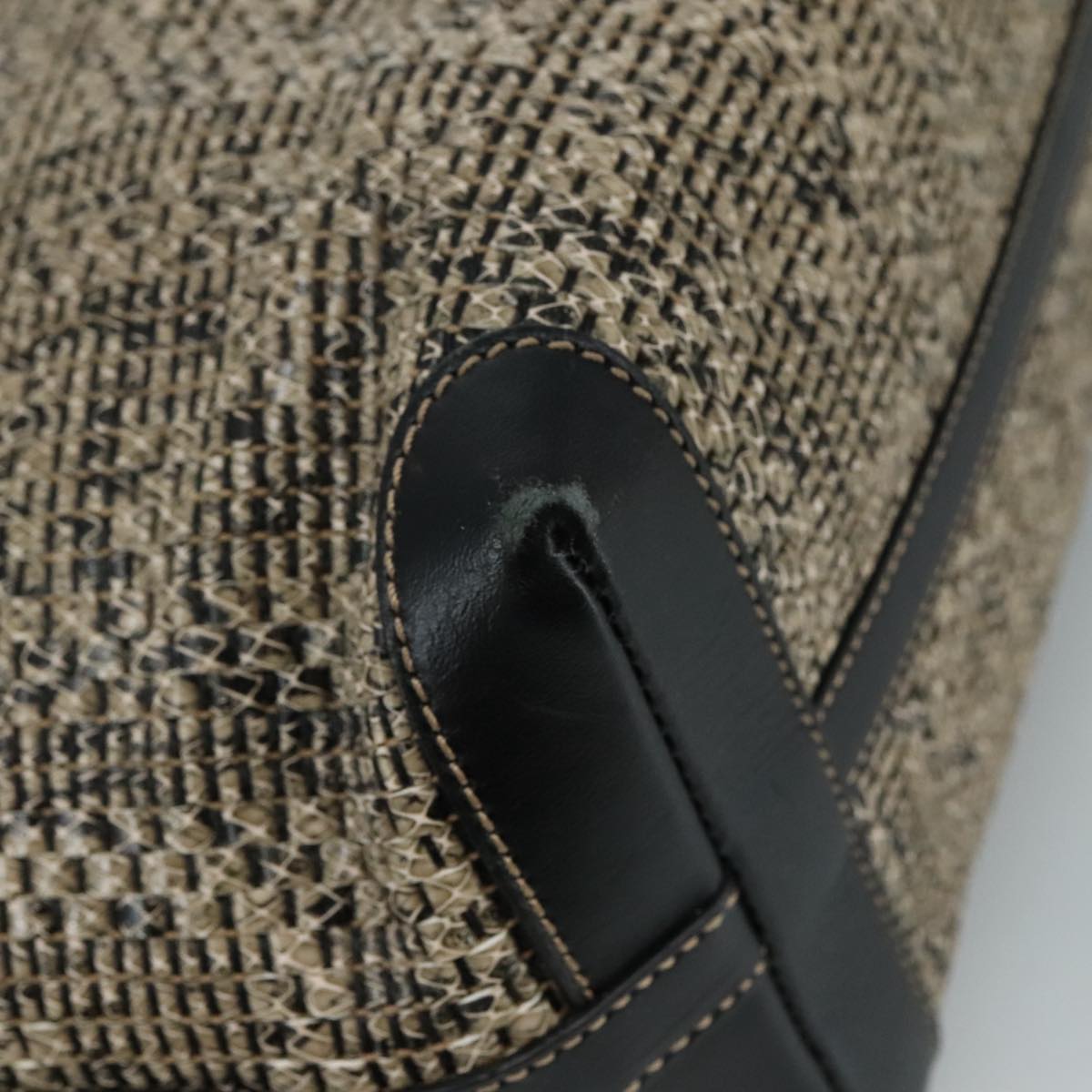 FENDI Zucca Canvas Tote Bag PVC Leather Beige Black 108584