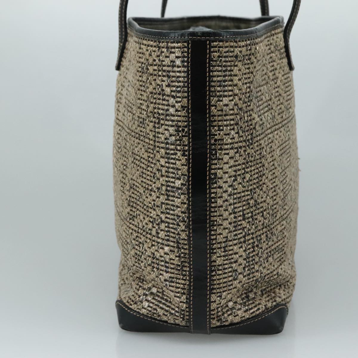 FENDI Zucca Canvas Tote Bag PVC Leather Beige Black 108584