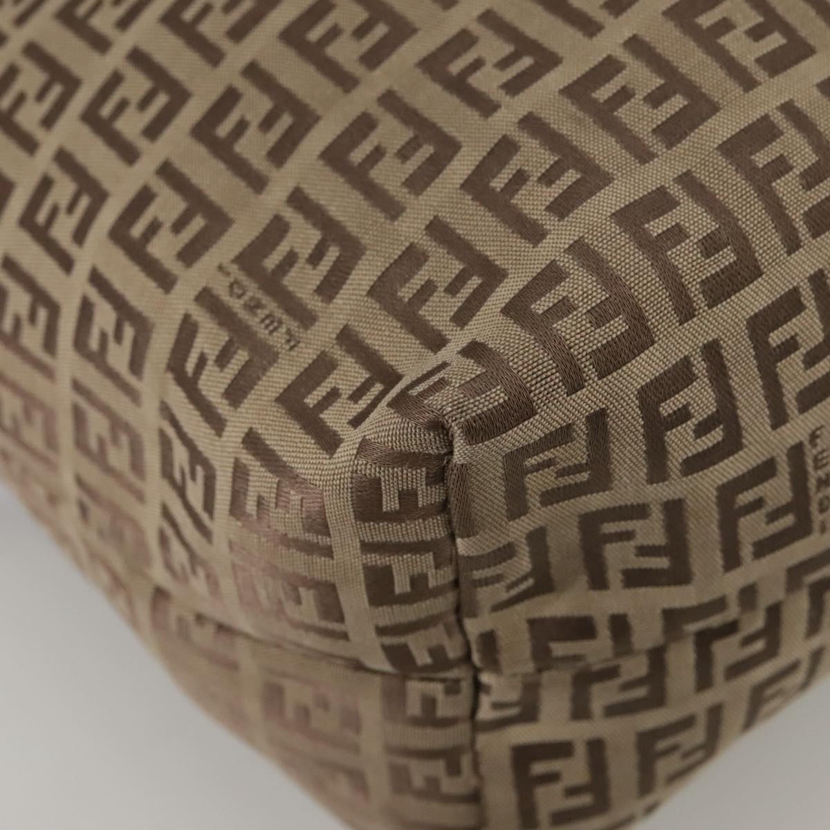 FENDI Zucchino Canvas Tote Bag Brown 108741