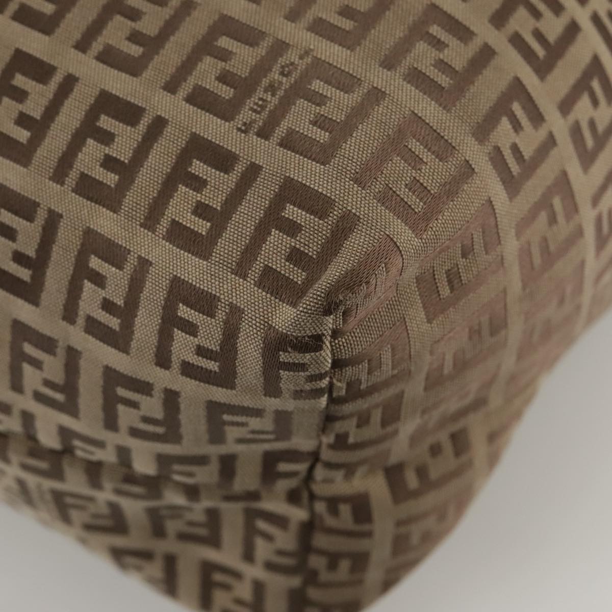 FENDI Zucchino Canvas Tote Bag Brown 108741