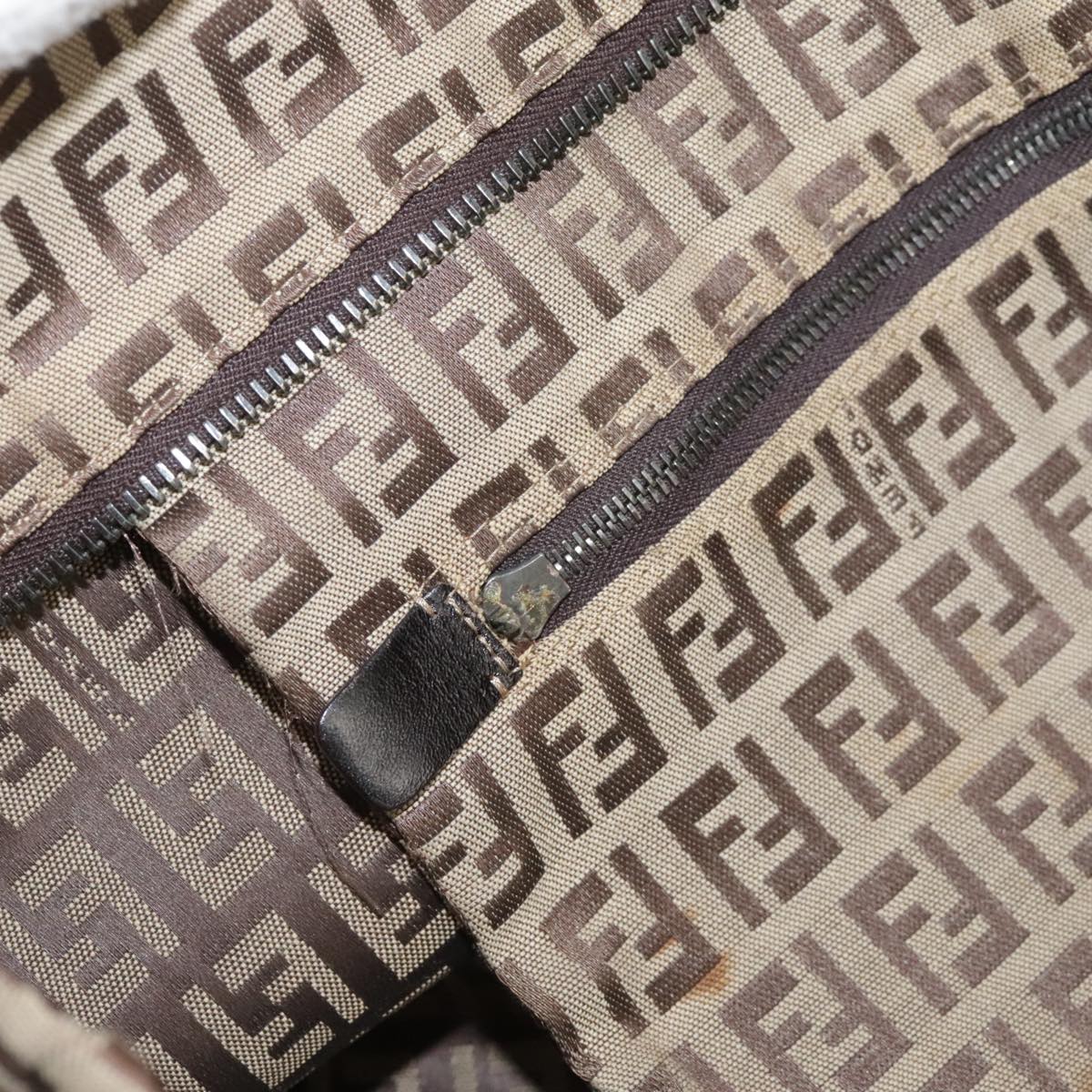 FENDI Zucchino Canvas Tote Bag Brown 108741
