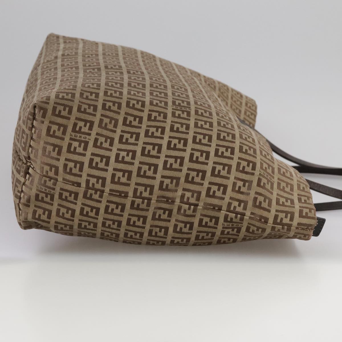 FENDI Zucchino Canvas Tote Bag Brown 108741
