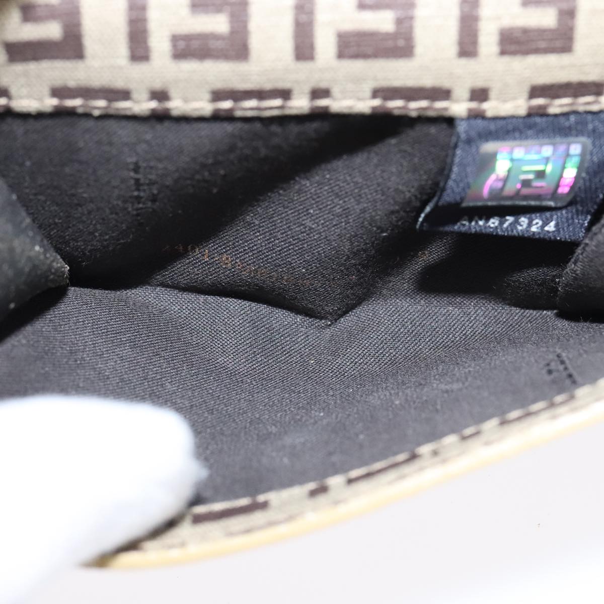 FENDI Zucchino Canvas Wallet Patent leather Gold 108922