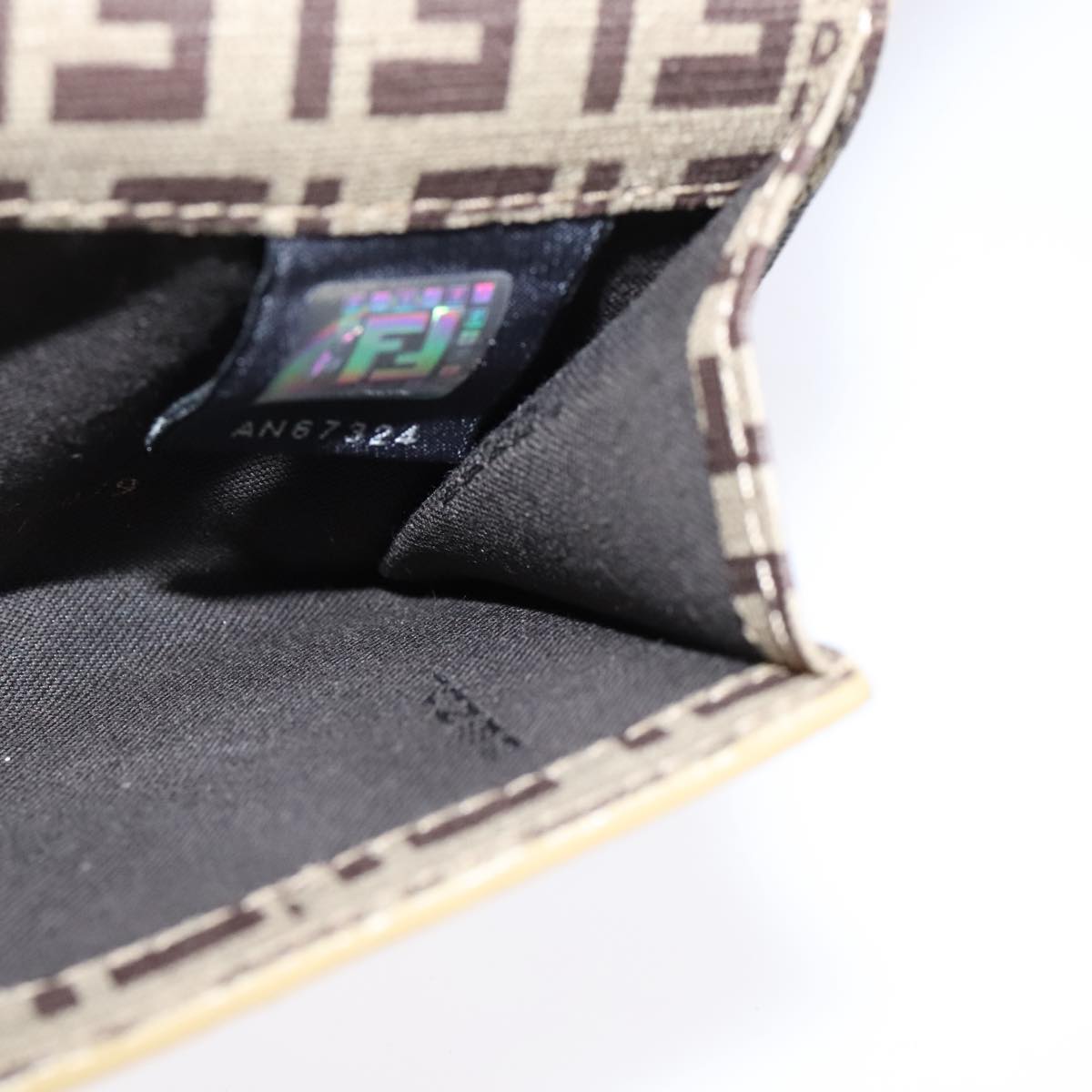 FENDI Zucchino Canvas Wallet Patent leather Gold 108922