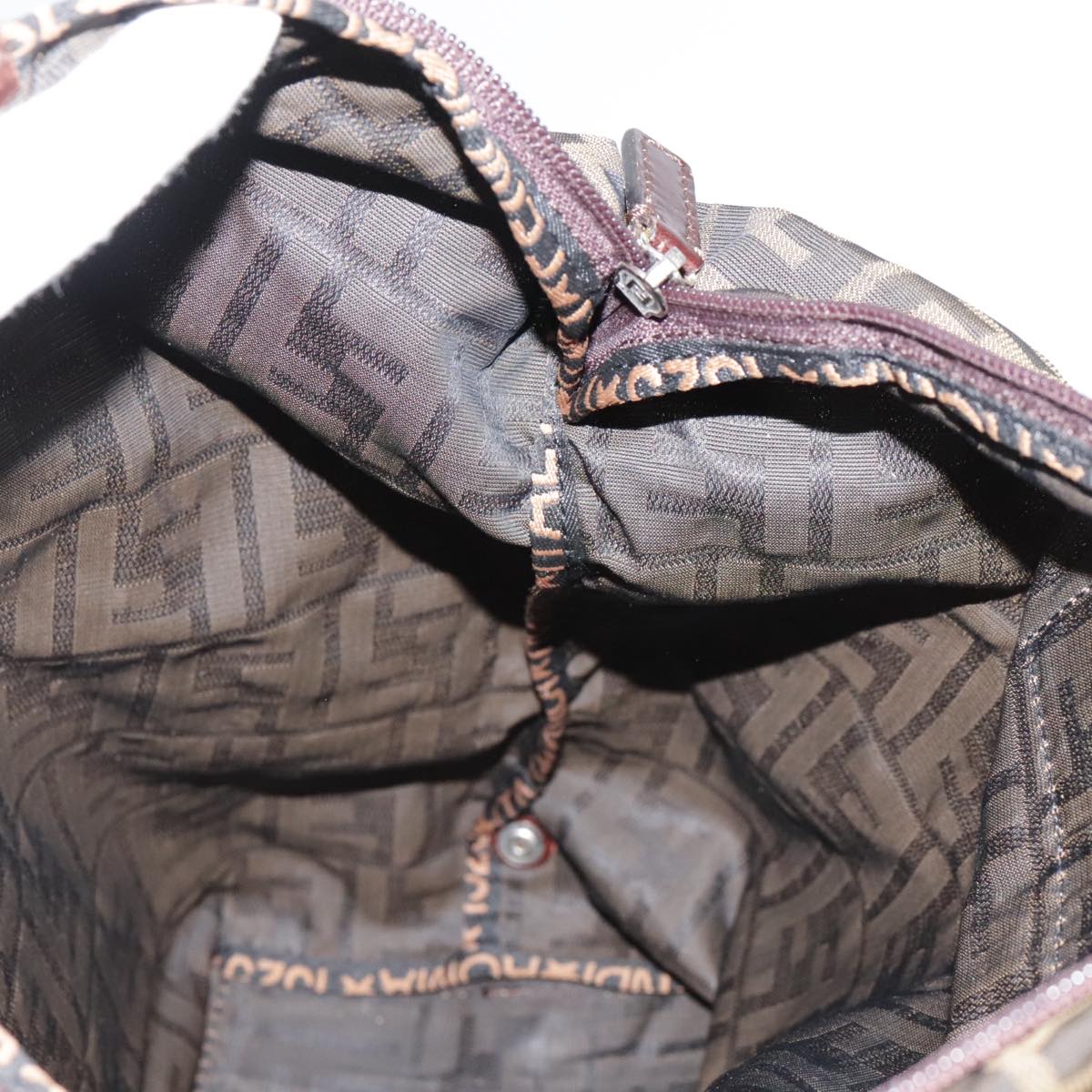 FENDI Zucca Canvas Tote Bag Brown Black 109151