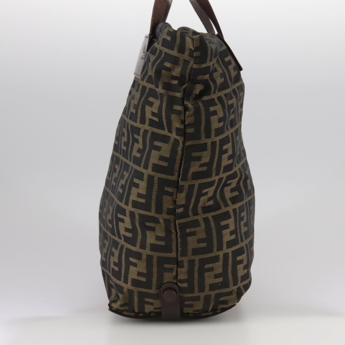 FENDI Zucca Canvas Tote Bag Brown Black 109151