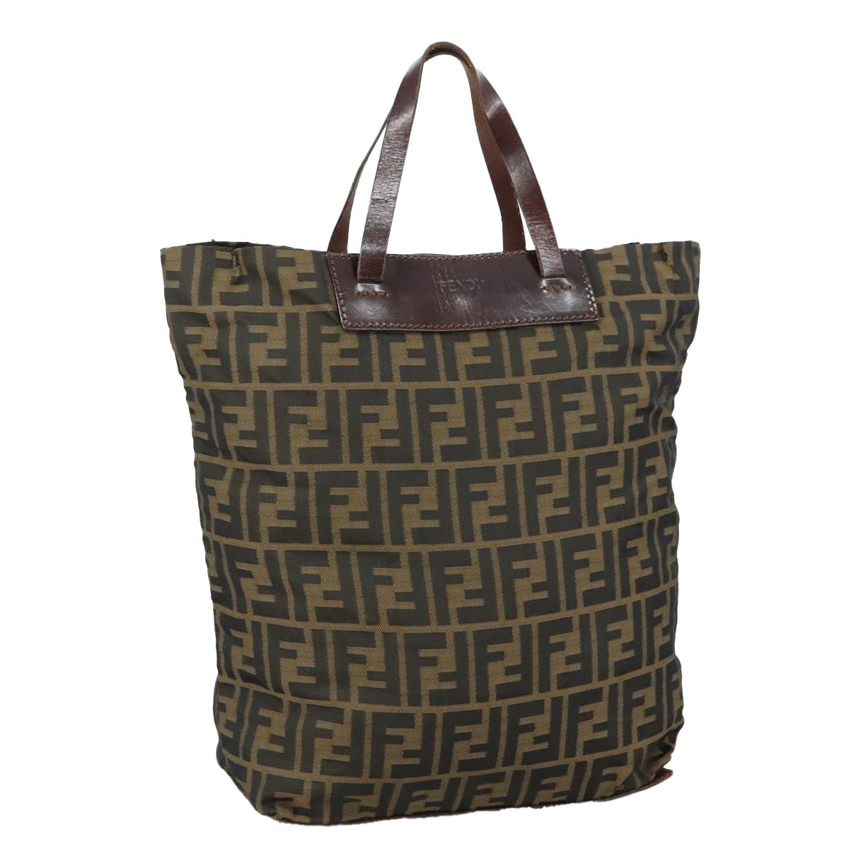 FENDI Zucca Canvas Tote Bag Brown Black 109152
