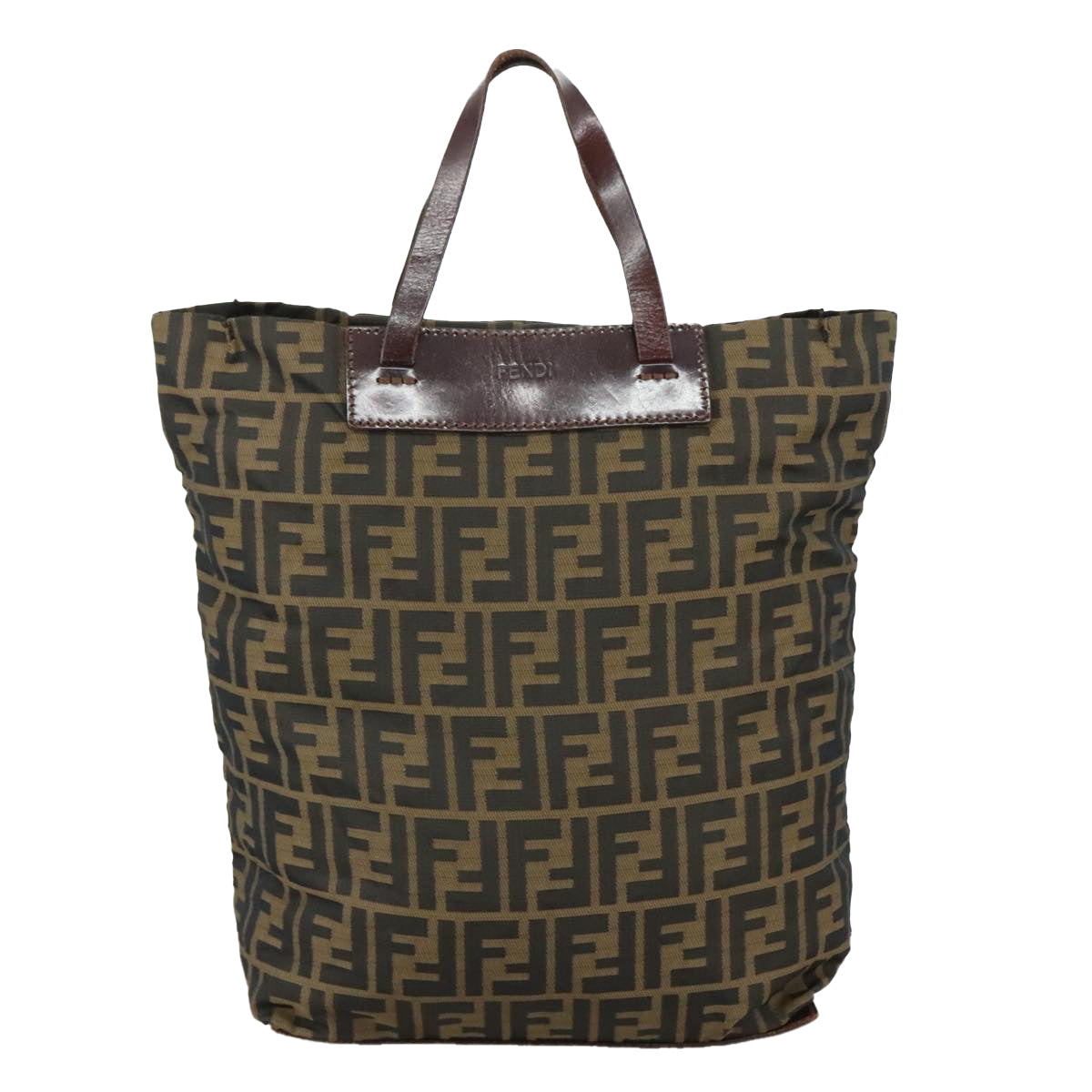 FENDI Zucca Canvas Tote Bag Brown Black 109152