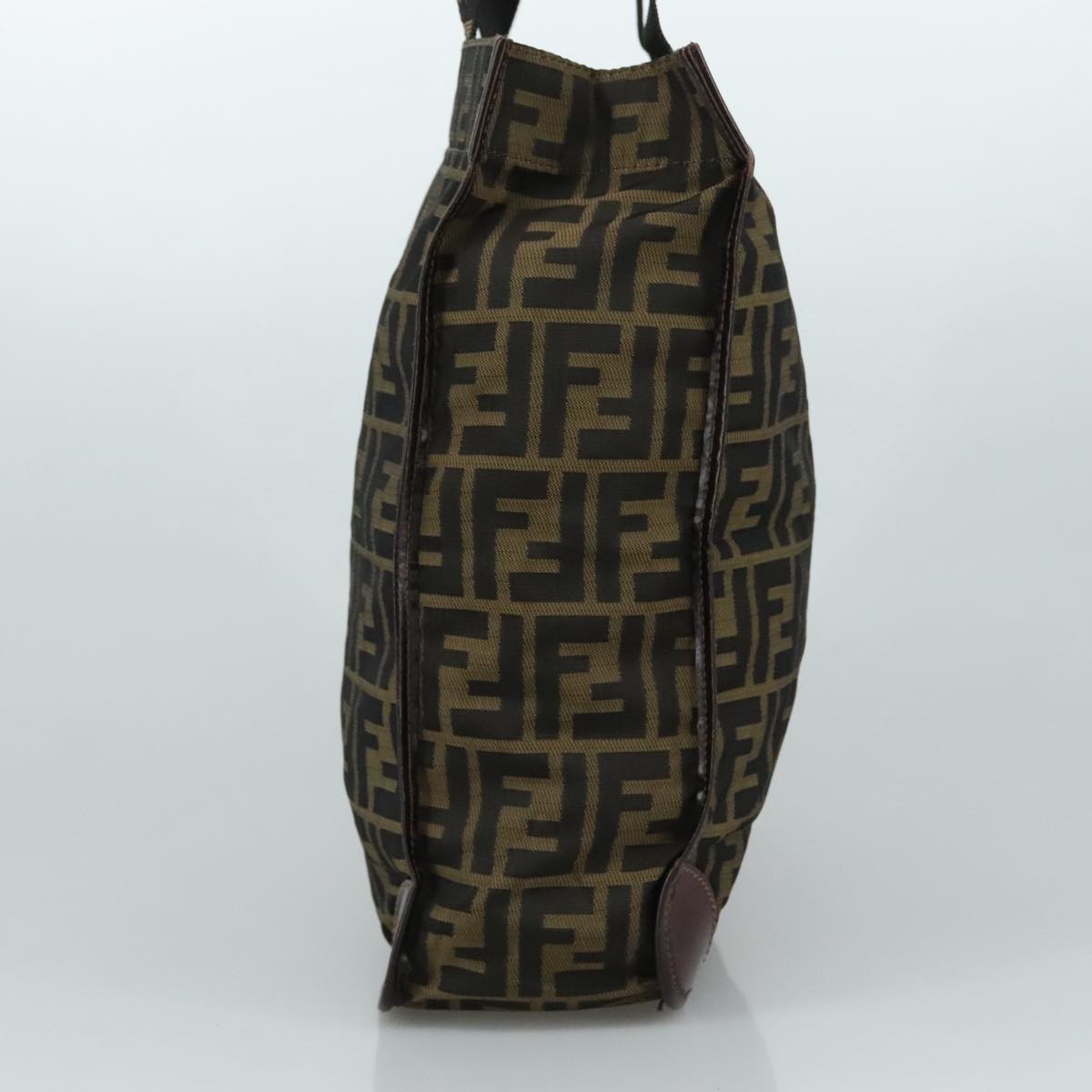 FENDI Zucca Canvas Hand Bag Brown Black 109154