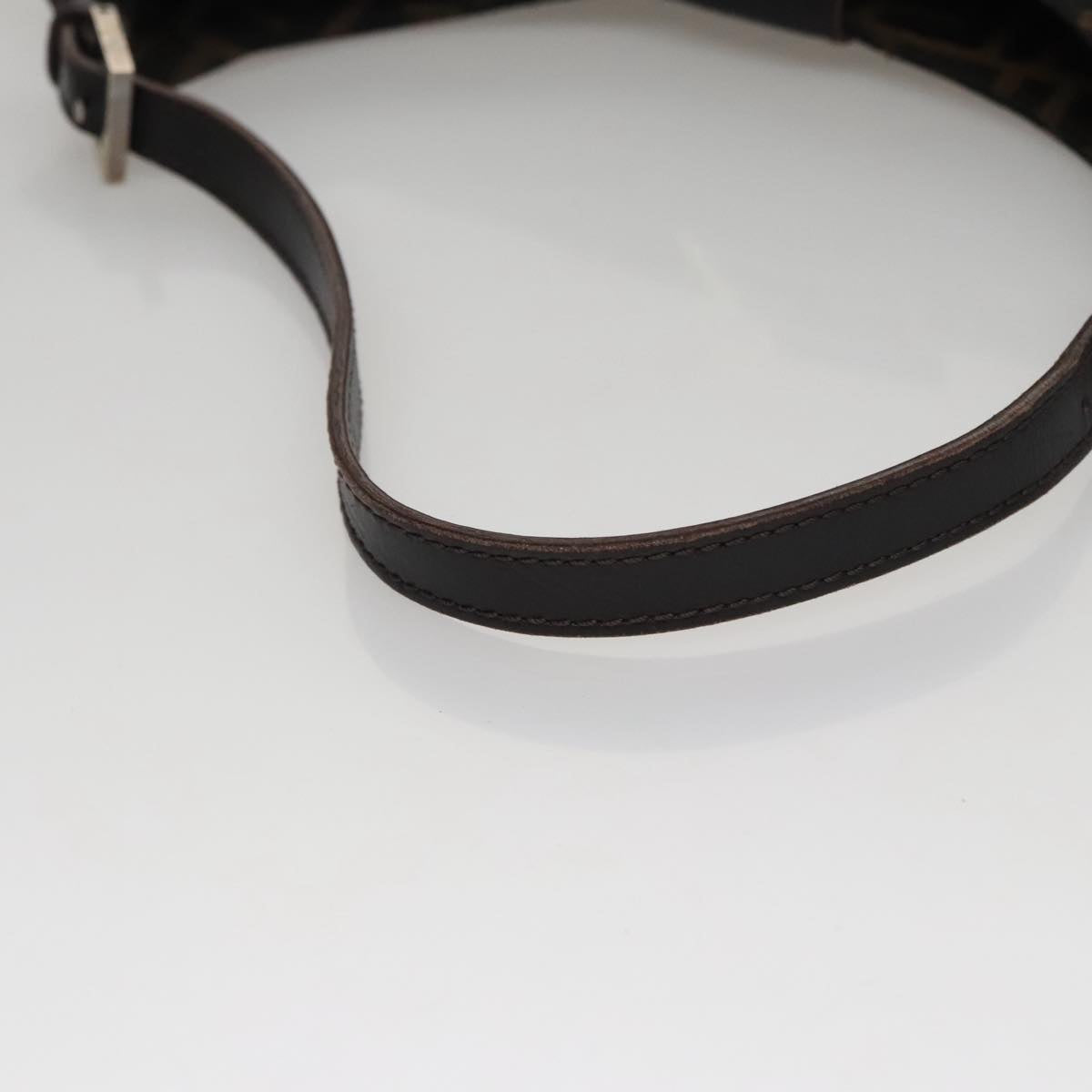 FENDI Zucca Canvas Shoulder Bag Brown Black 109499