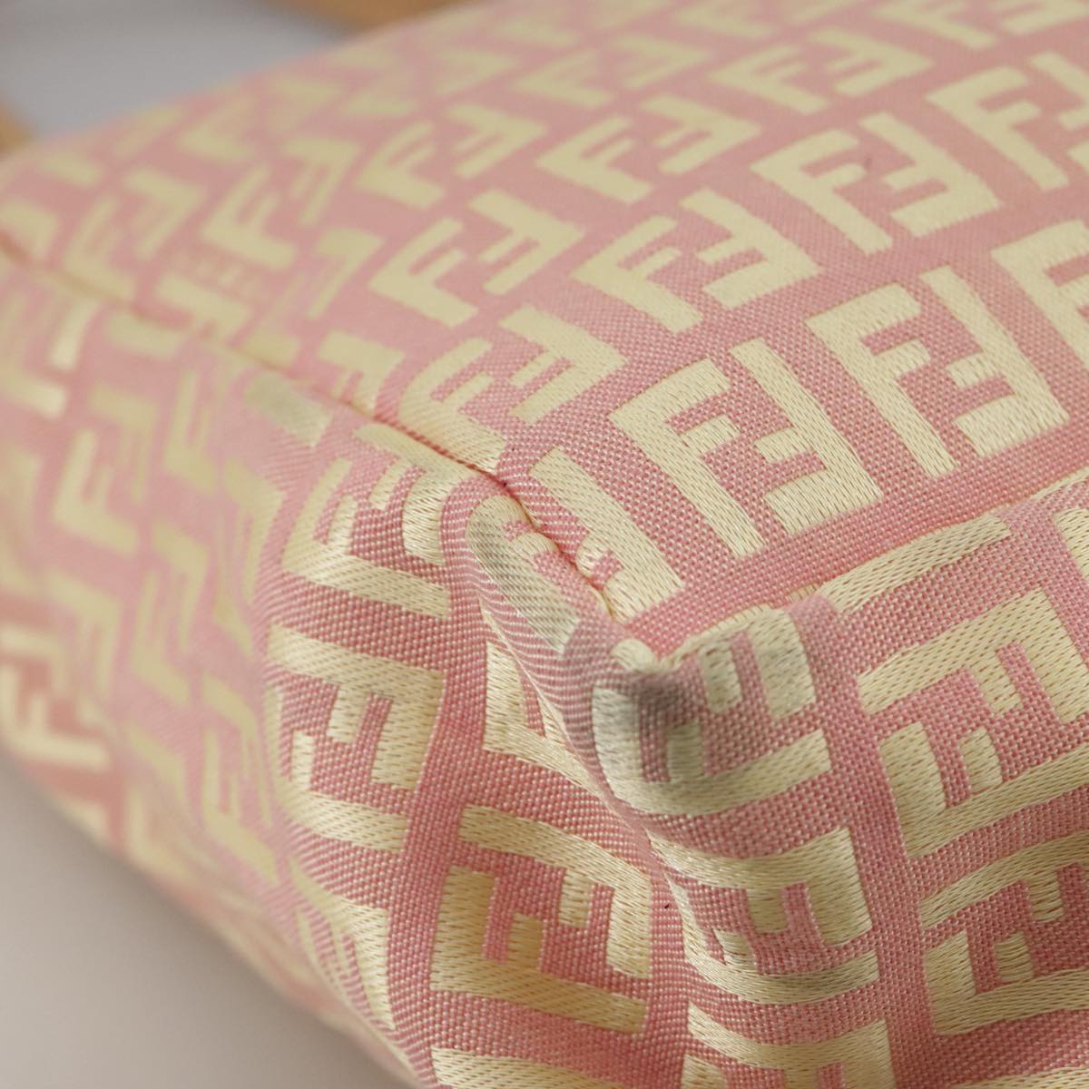 FENDI Zucchino Canvas Hand Bag Pink 109856
