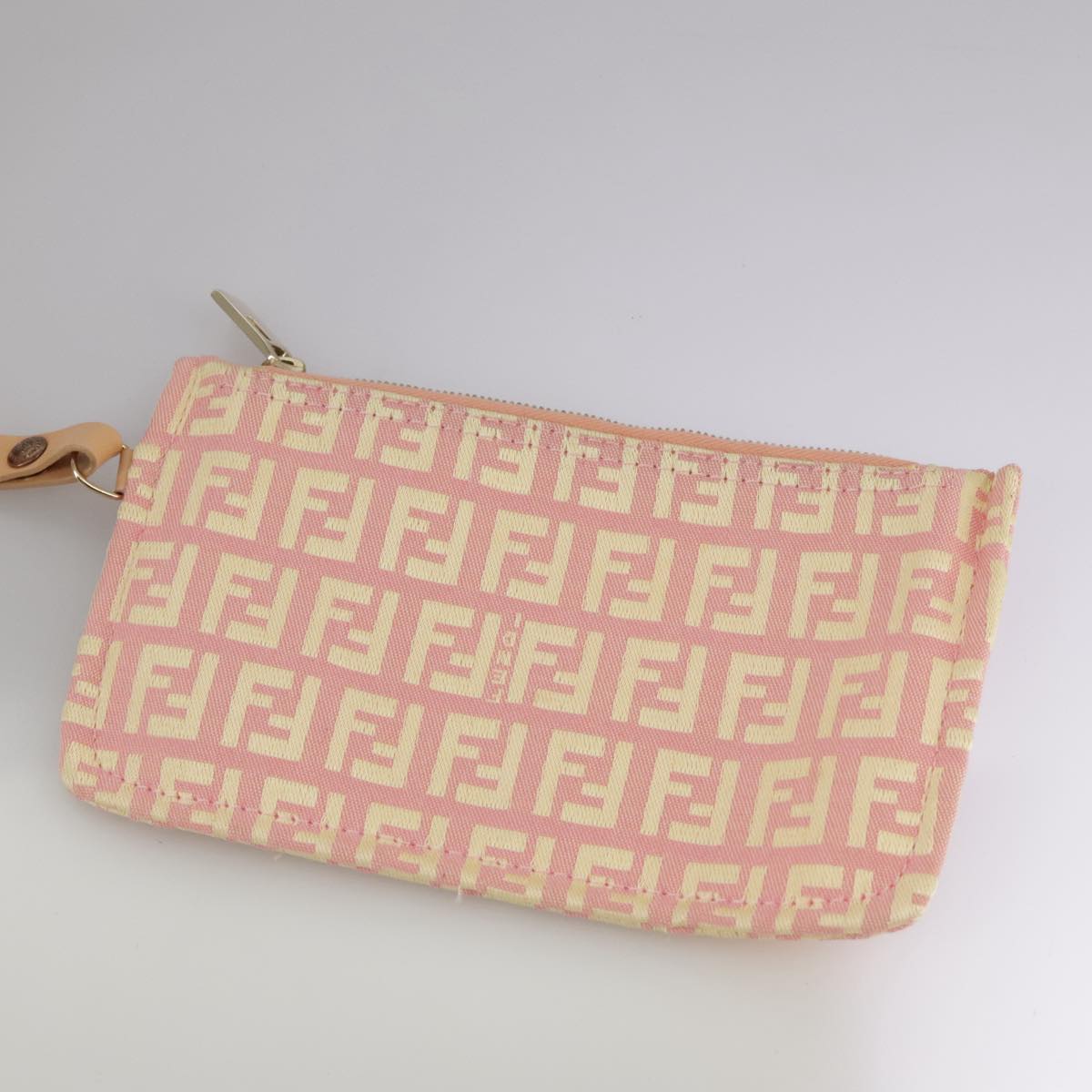 FENDI Zucchino Canvas Hand Bag Pink 109856