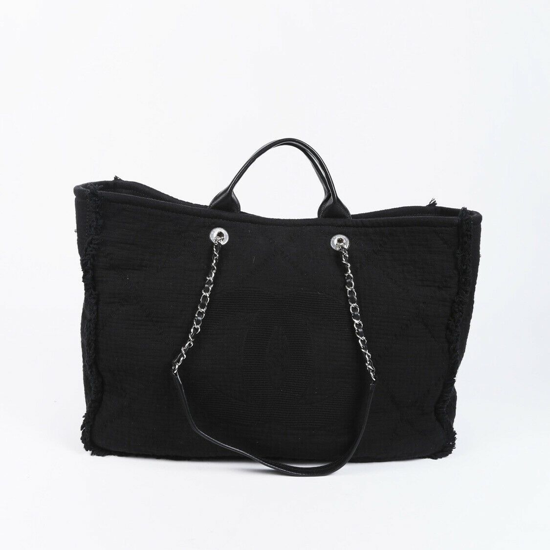 C*C Large Deauville Quilted Canvas CC Shopping Tote
