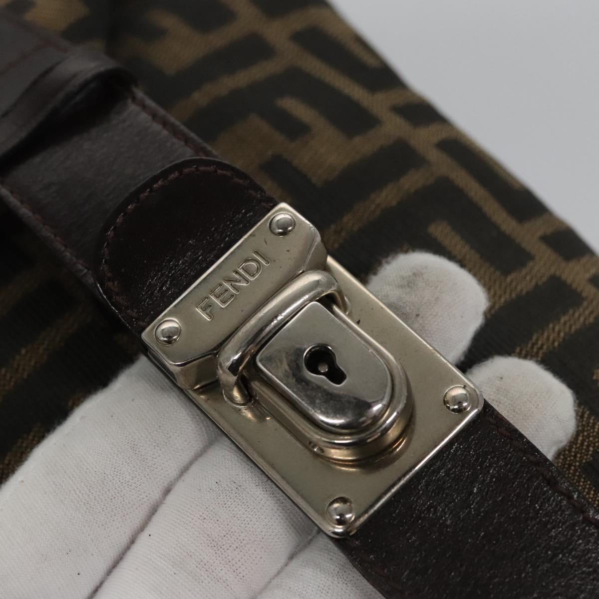 FENDI Zucca Canvas Hand Bag Brown 110512