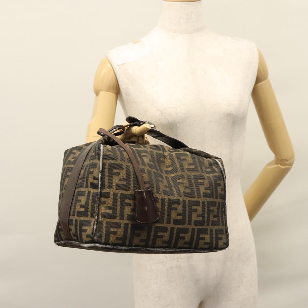 FENDI Zucca Canvas Hand Bag Brown 110512