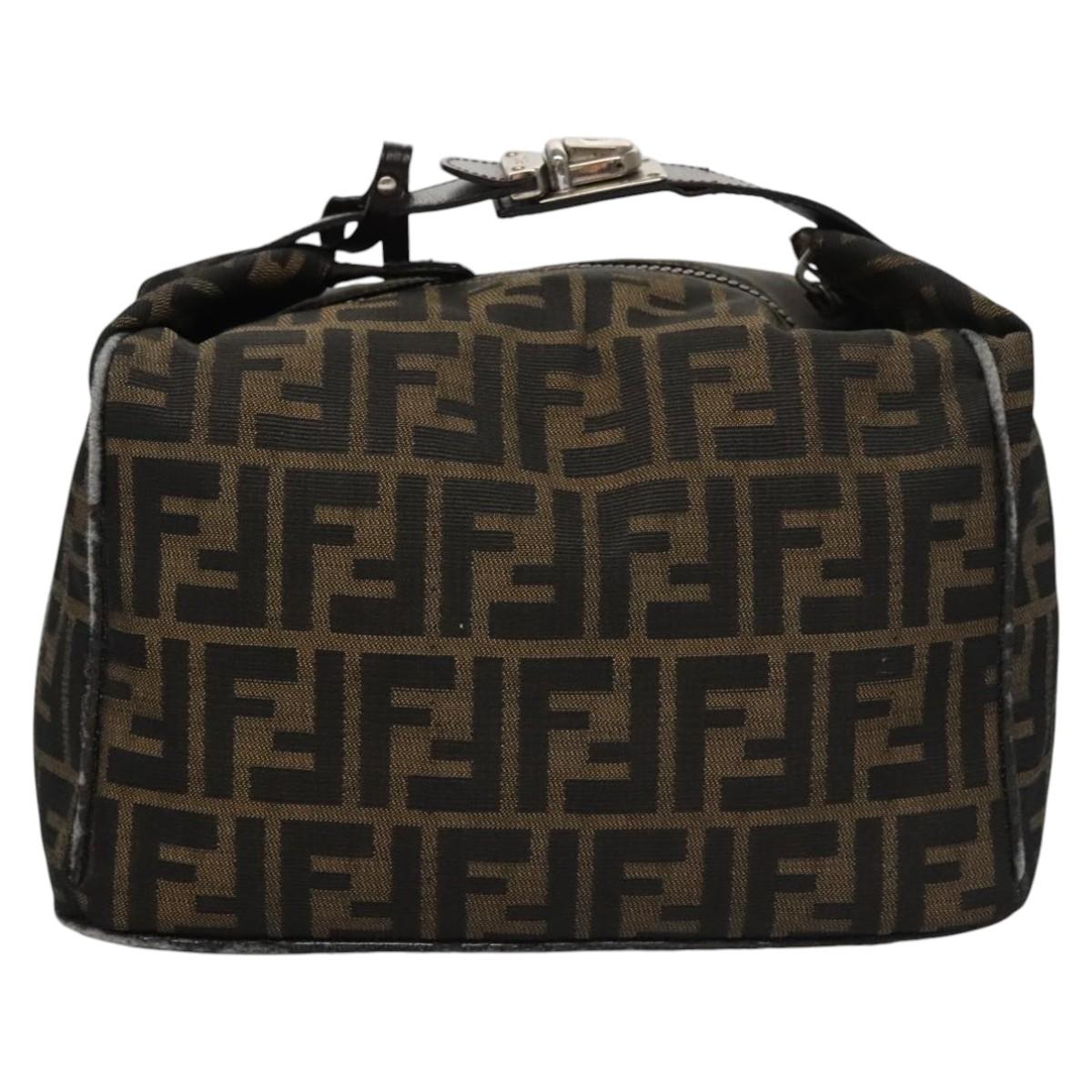 FENDI Zucca Canvas Hand Bag Brown 110512