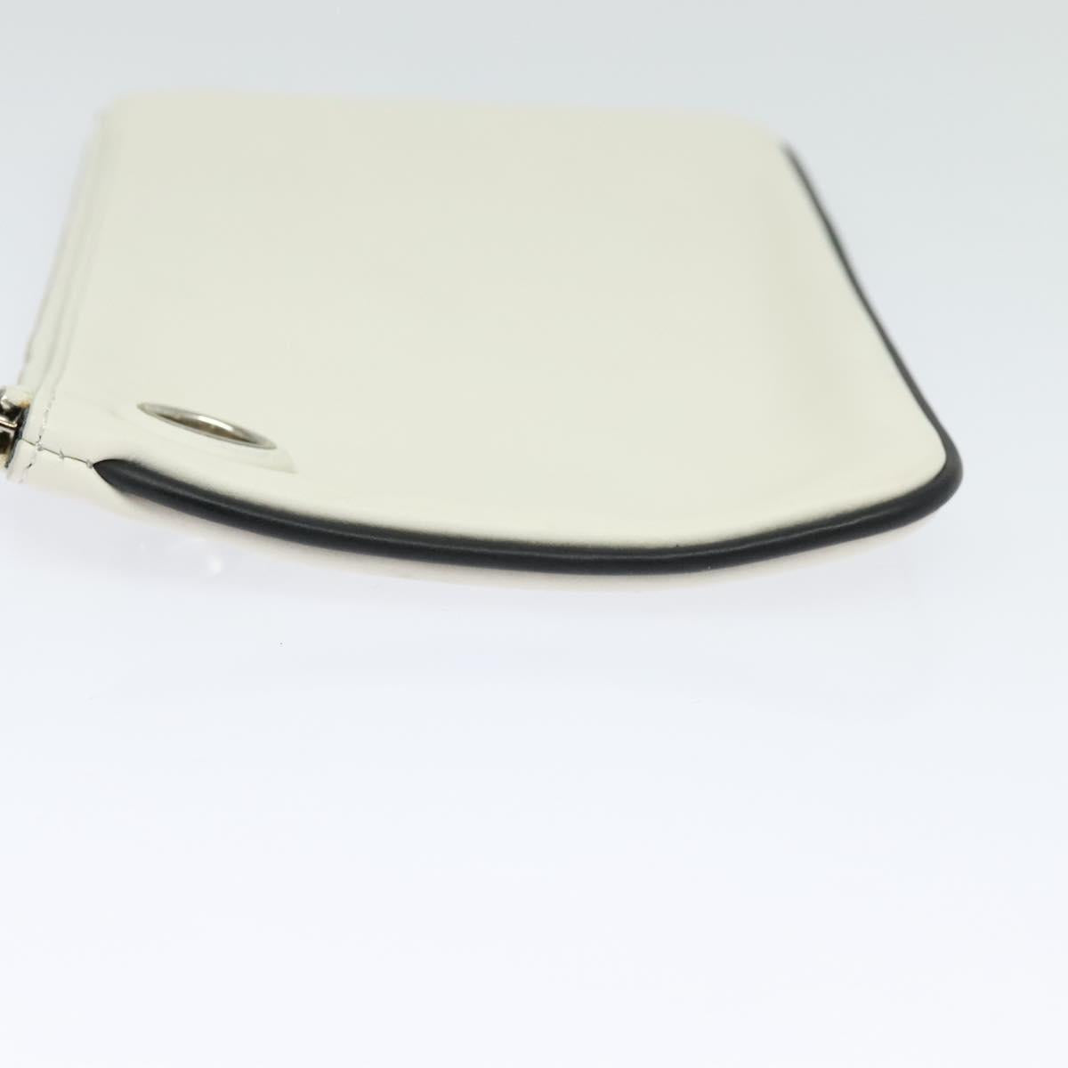 FENDI Triplet Clutch Bag Leather Blue White black 110886
