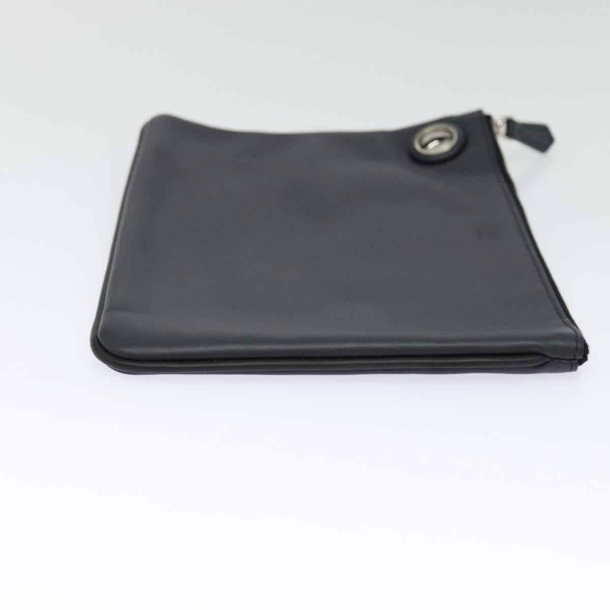 FENDI Triplet Clutch Bag Leather Blue White black 110886