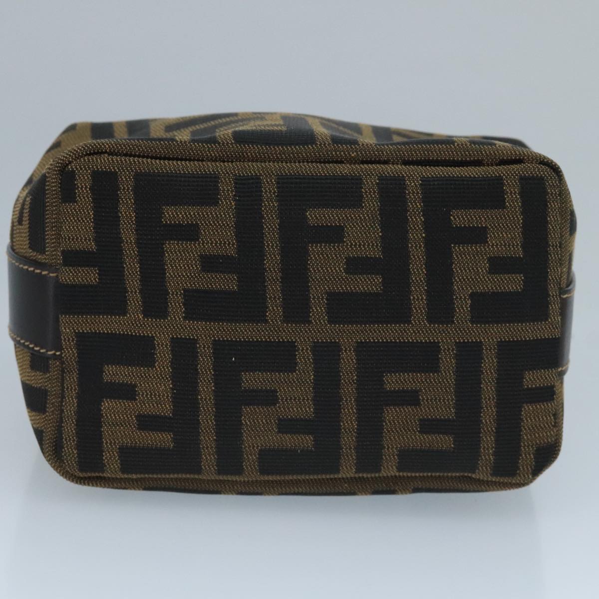 FENDI Zucca Canvas Mini Hand Bag Brown Black gold 111096