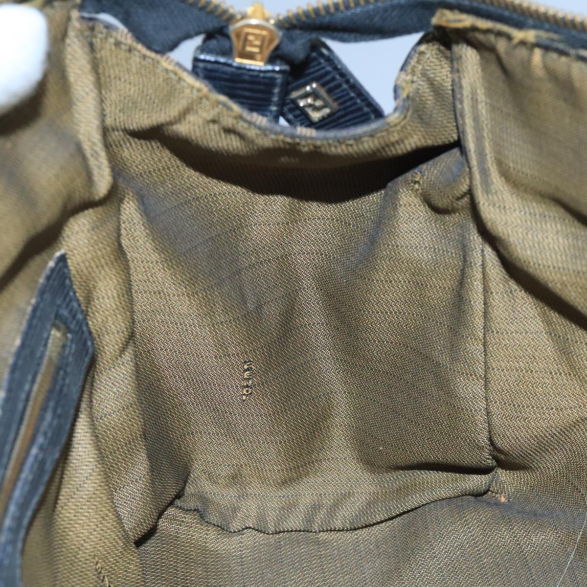 FENDI Zucca Canvas Hand Bag Brown Black 111184