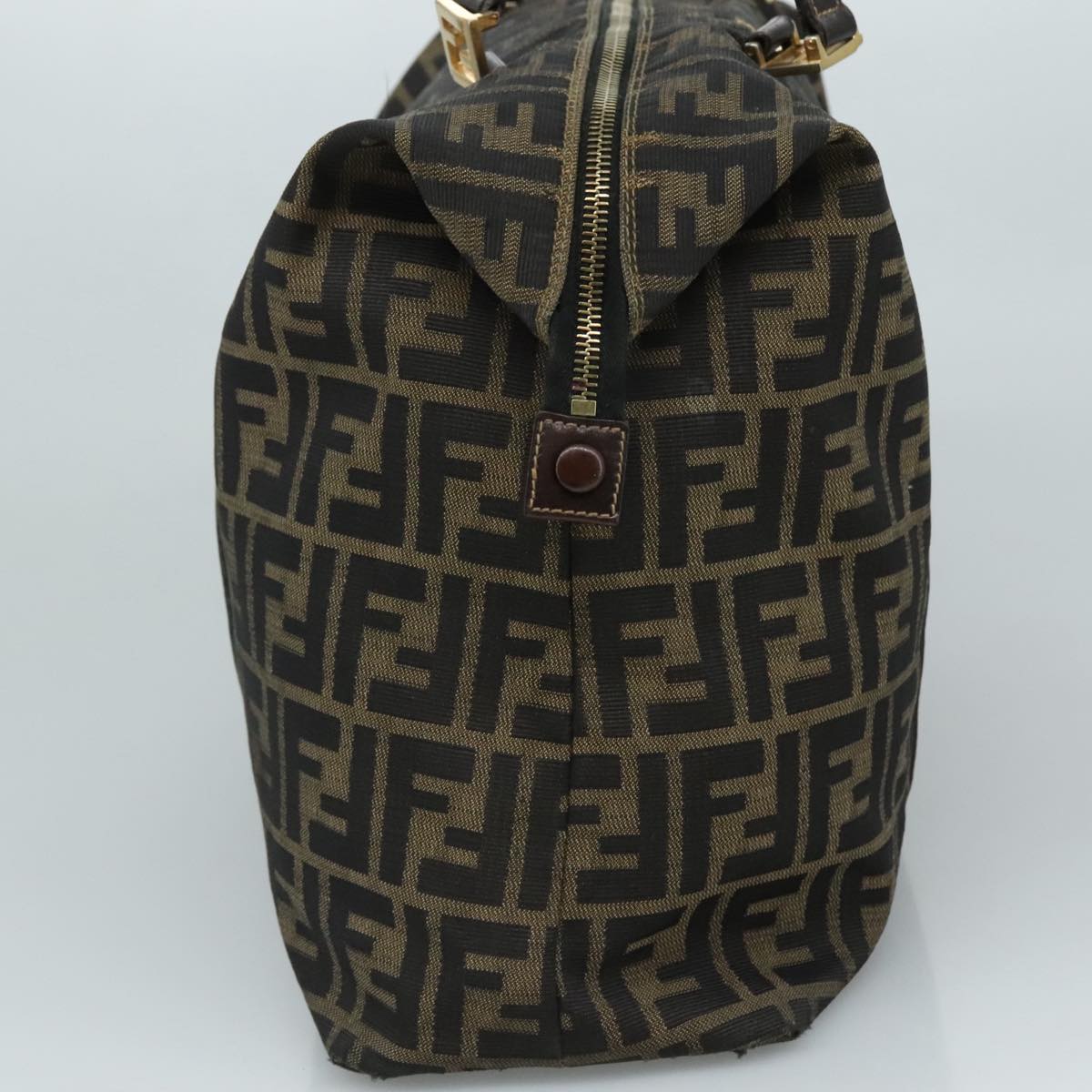FENDI Zucca Canvas Shoulder Bag Brown Black 111665
