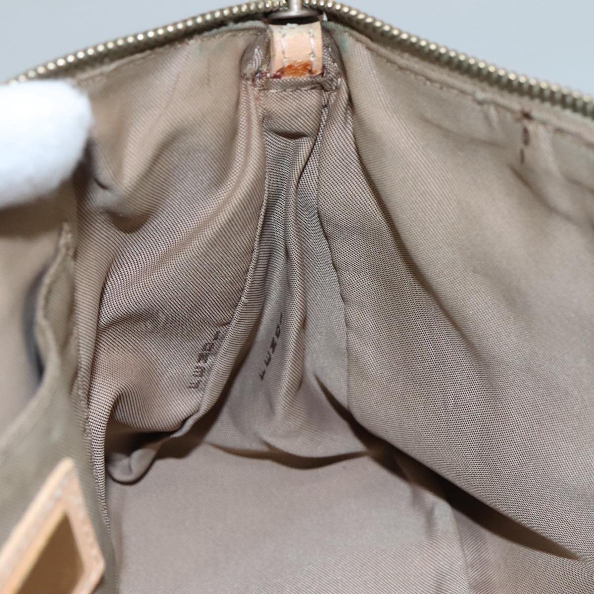 FENDI Zucchino Canvas Shoulder Bag Beige 111690
