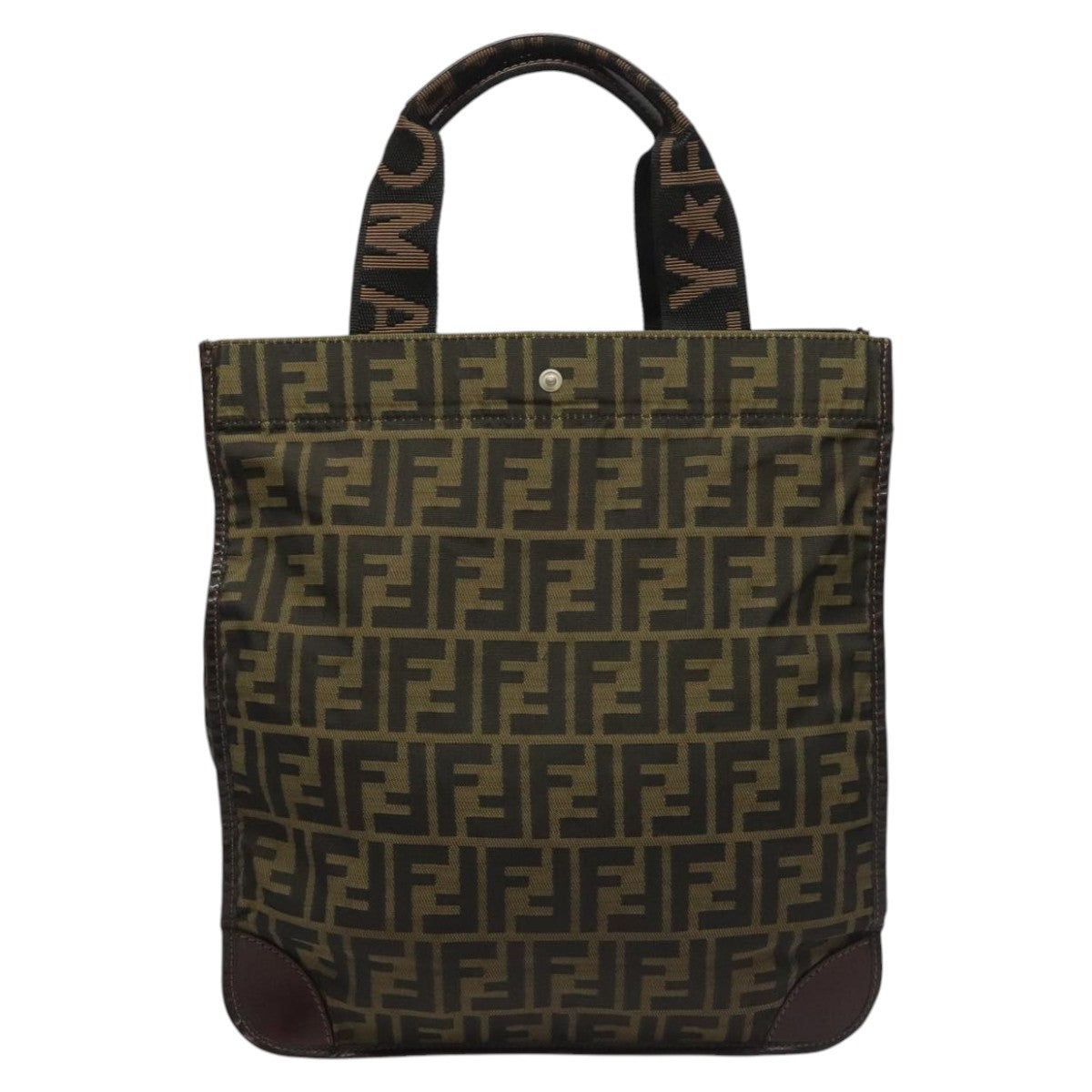 FENDI Zucca Canvas Tote Bag Brown Black 111927