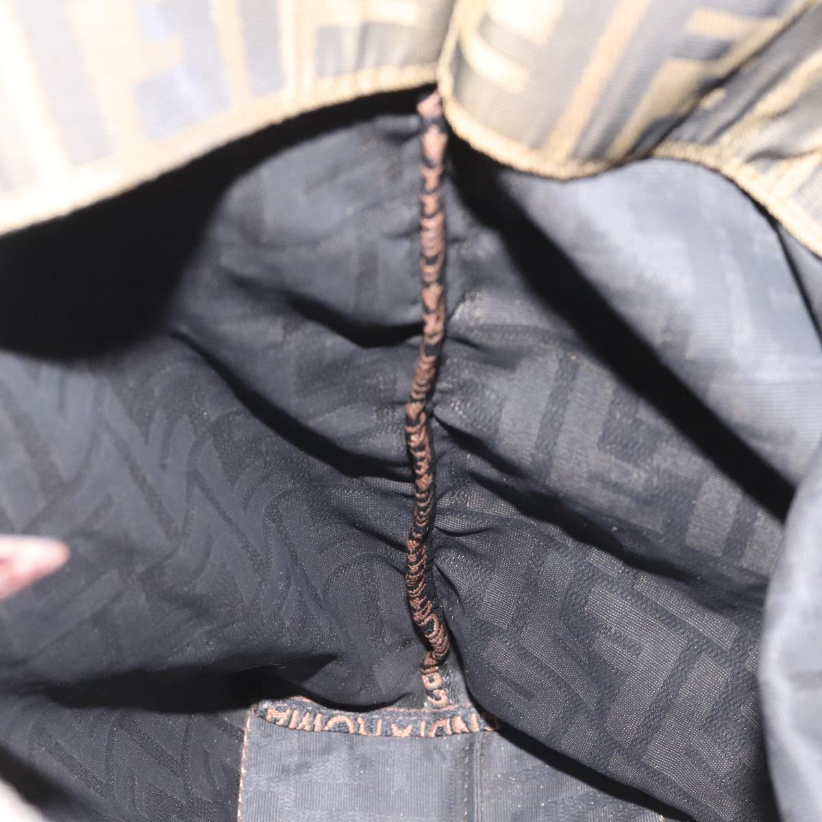 FENDI Zucca Canvas Tote Bag Brown Black 112832
