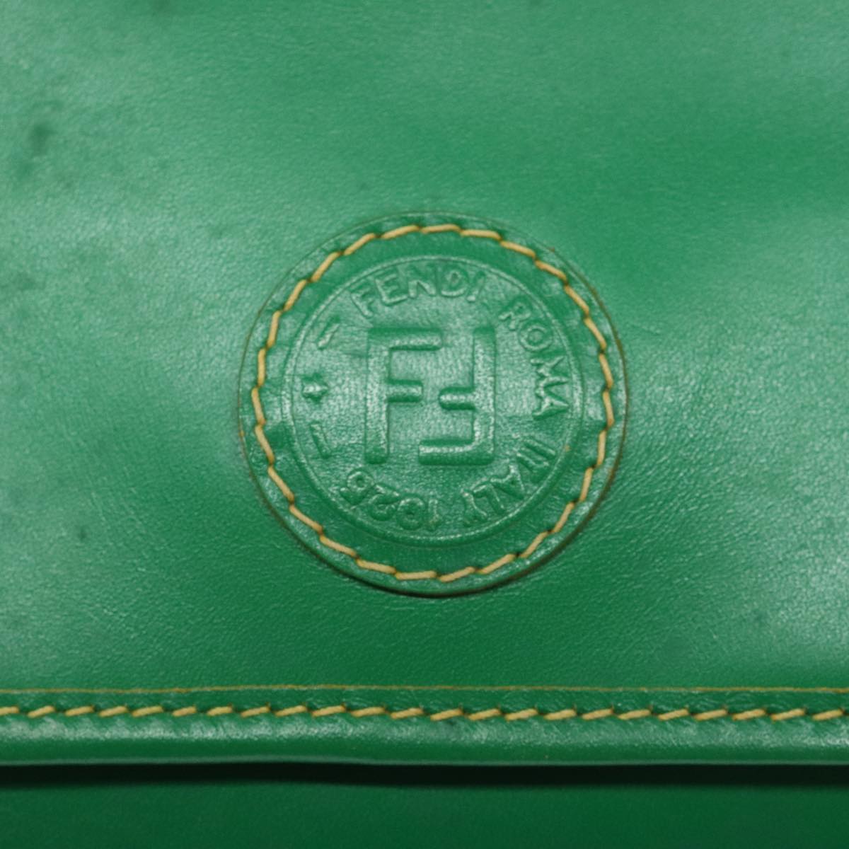 FENDI Shoulder Bag Leather Green 112850