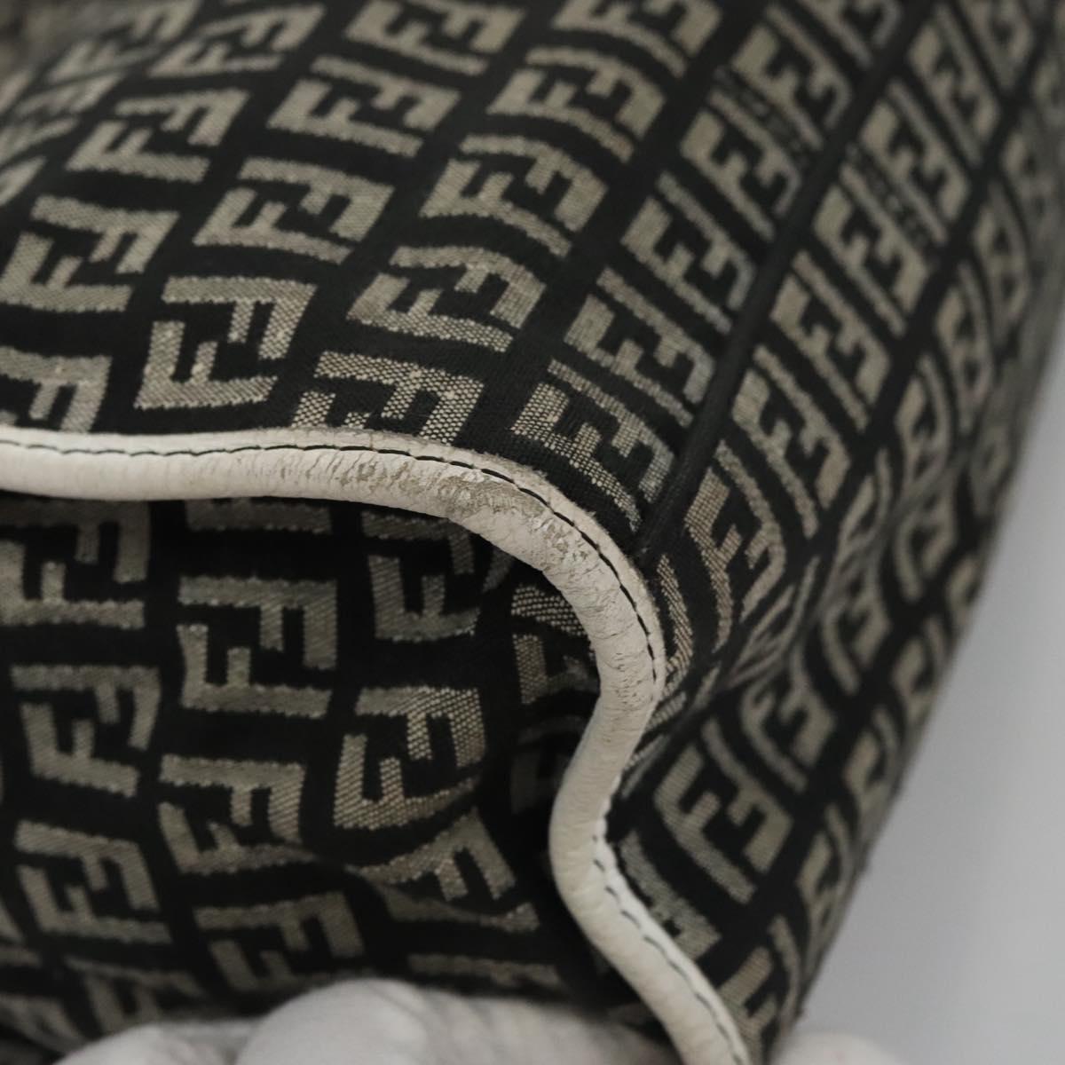 FENDI Zucchino Canvas Hand Bag Black 112924
