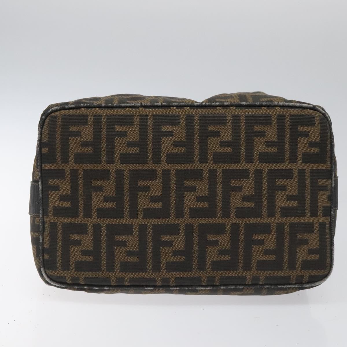 FENDI Zucca Canvas Vanity Pouch Brown Black gold 112925