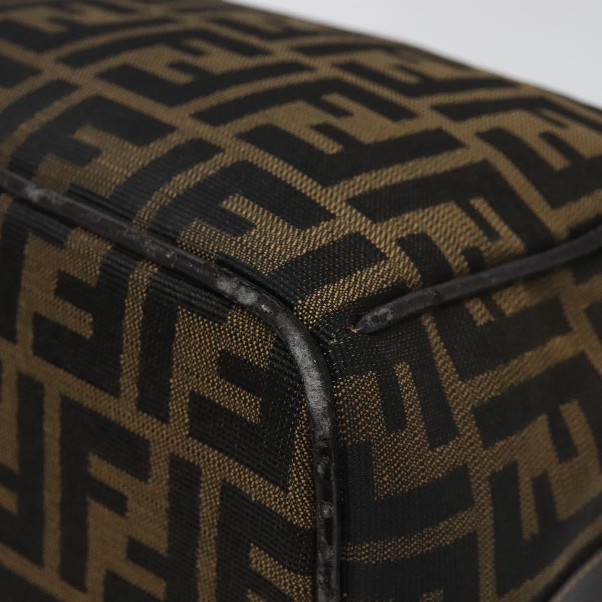 FENDI Zucca Canvas Hand Bag Brown Black 113512