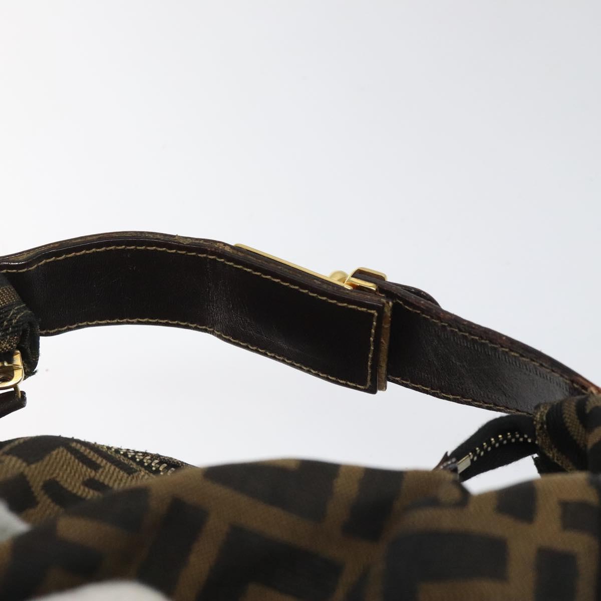 FENDI Zucca Canvas Hand Bag Brown Black 113512