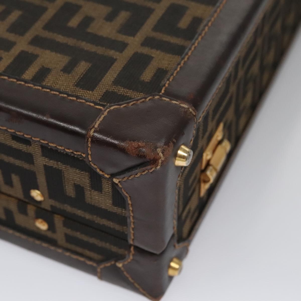 FENDI Attache case Zucca Canvas Trunk Black Brown 113581