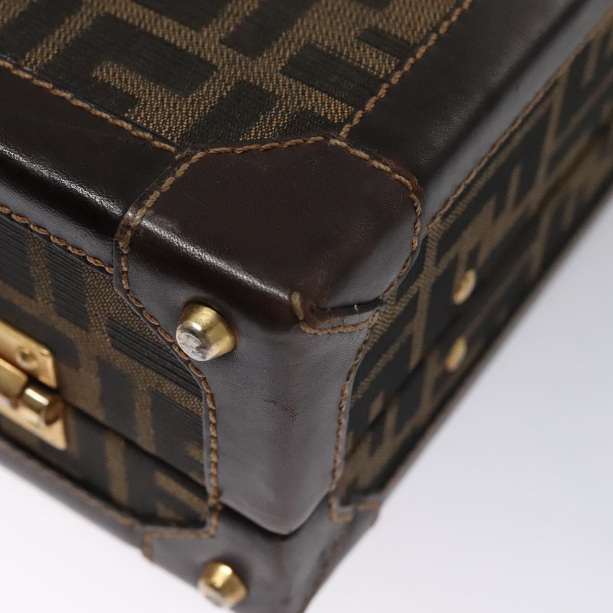 FENDI Attache case Zucca Canvas Trunk Black Brown 113581