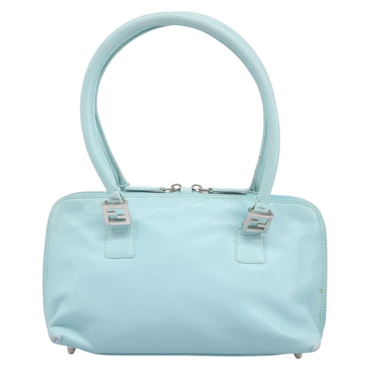 FENDI Shoulder Bag Leather Turquoise Blue 114259