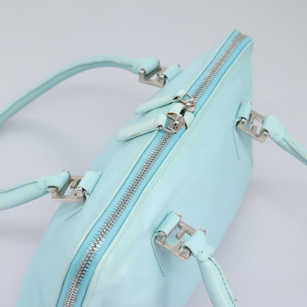 FENDI Shoulder Bag Leather Turquoise Blue 114259