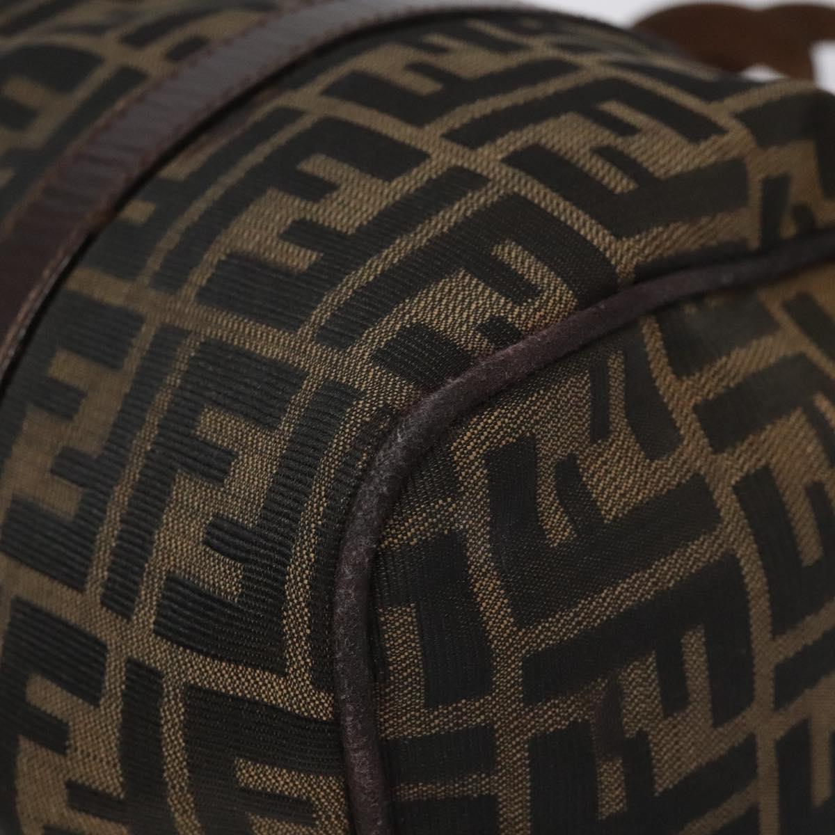 FENDI Zucca Canvas Hand Bag Brown Black 114416