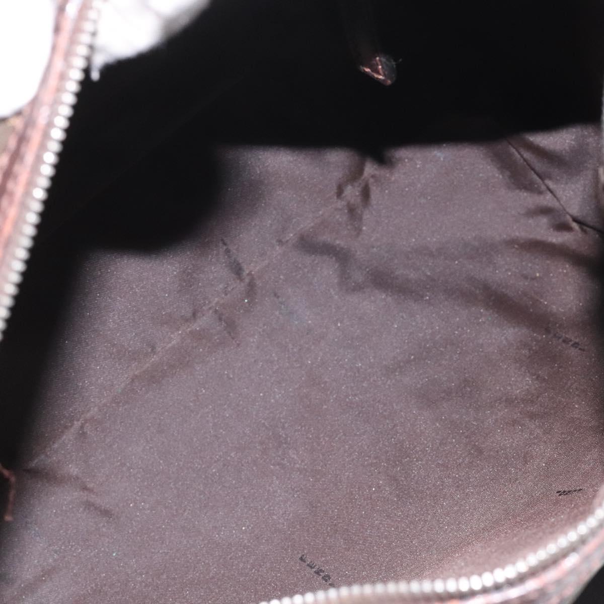 FENDI Zucca Canvas Hand Bag Brown Black 114416