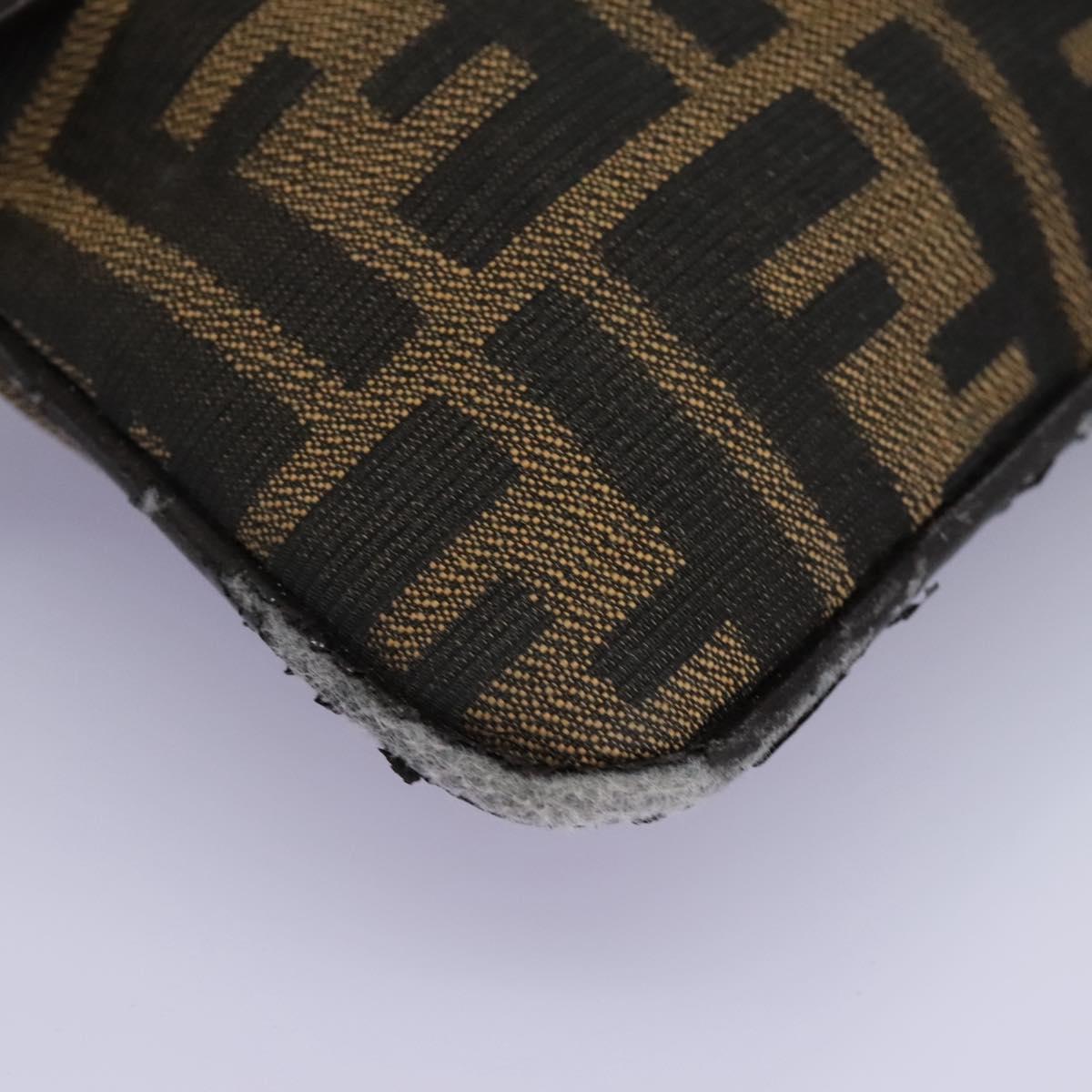 FENDI Zucca Canvas Mamma Baguette Shoulder Bag Brown Black 114484