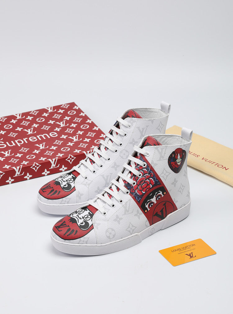 GLM - LUV Stellar Trainer Boot White Red Sneaker