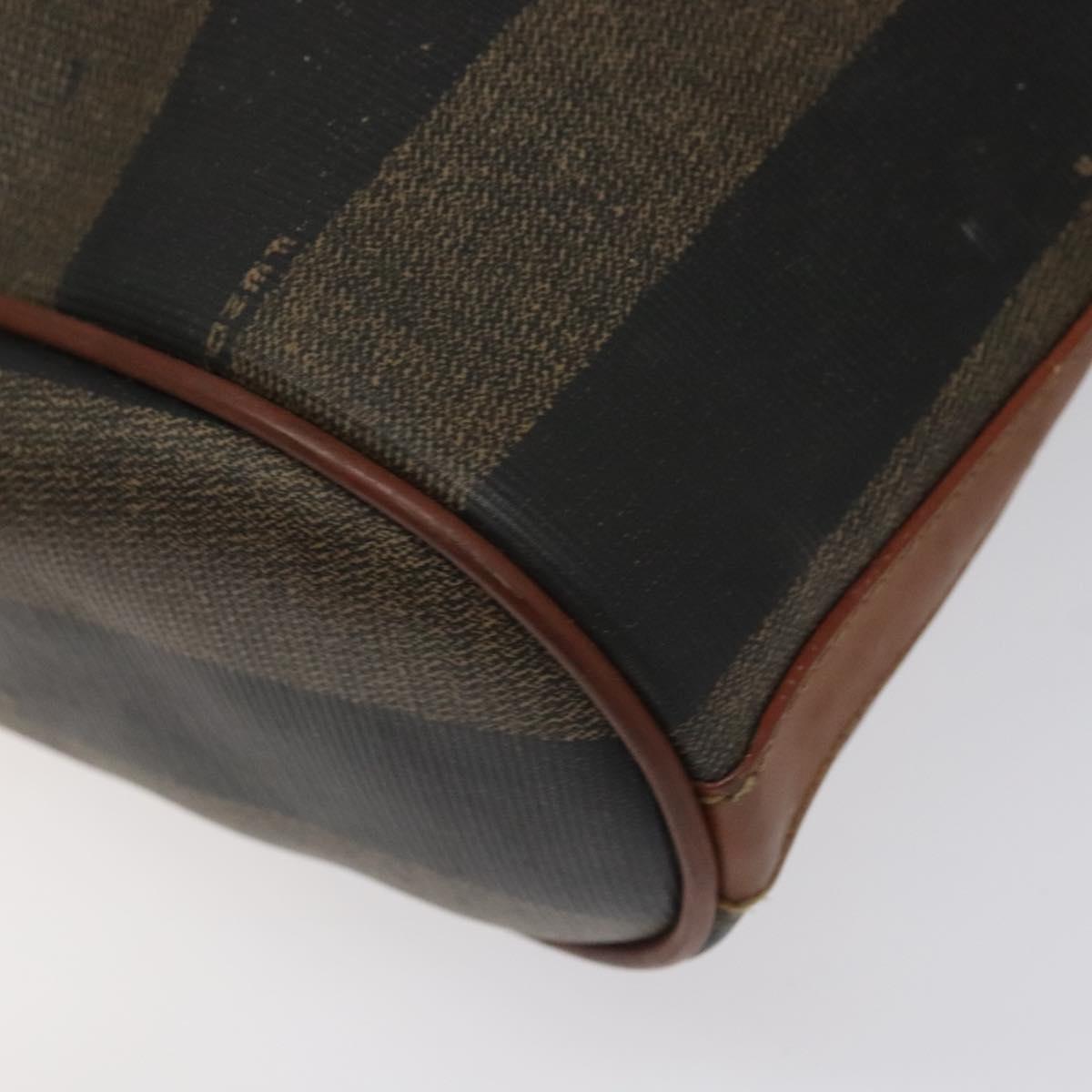 FENDI Pecan Canvas Shoulder Bag Brown Black 115751