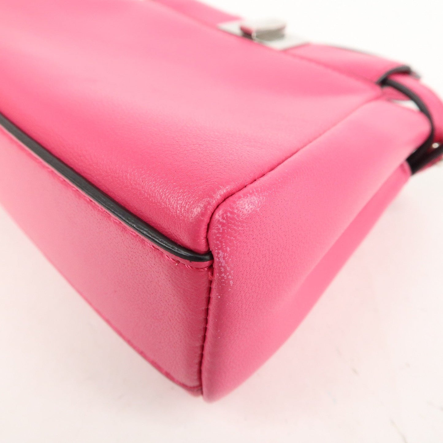 FENDI Leather Micro Peekaboo 2Way Bag Hand Bag Pink 8M0355
