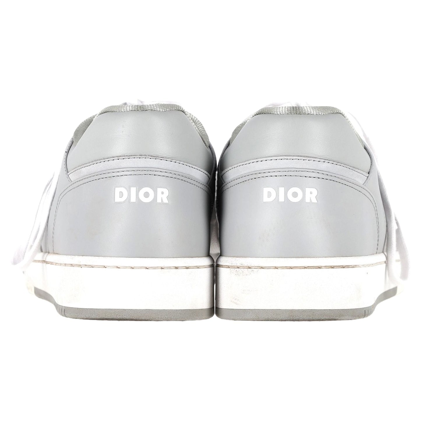 Dior B27 Low Top Sneaker in Grey Calfskin Leather