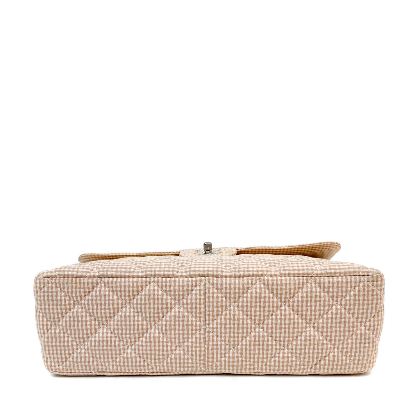 Chanel Gingham Cloth Maxi Classic w/ Silver Hardware