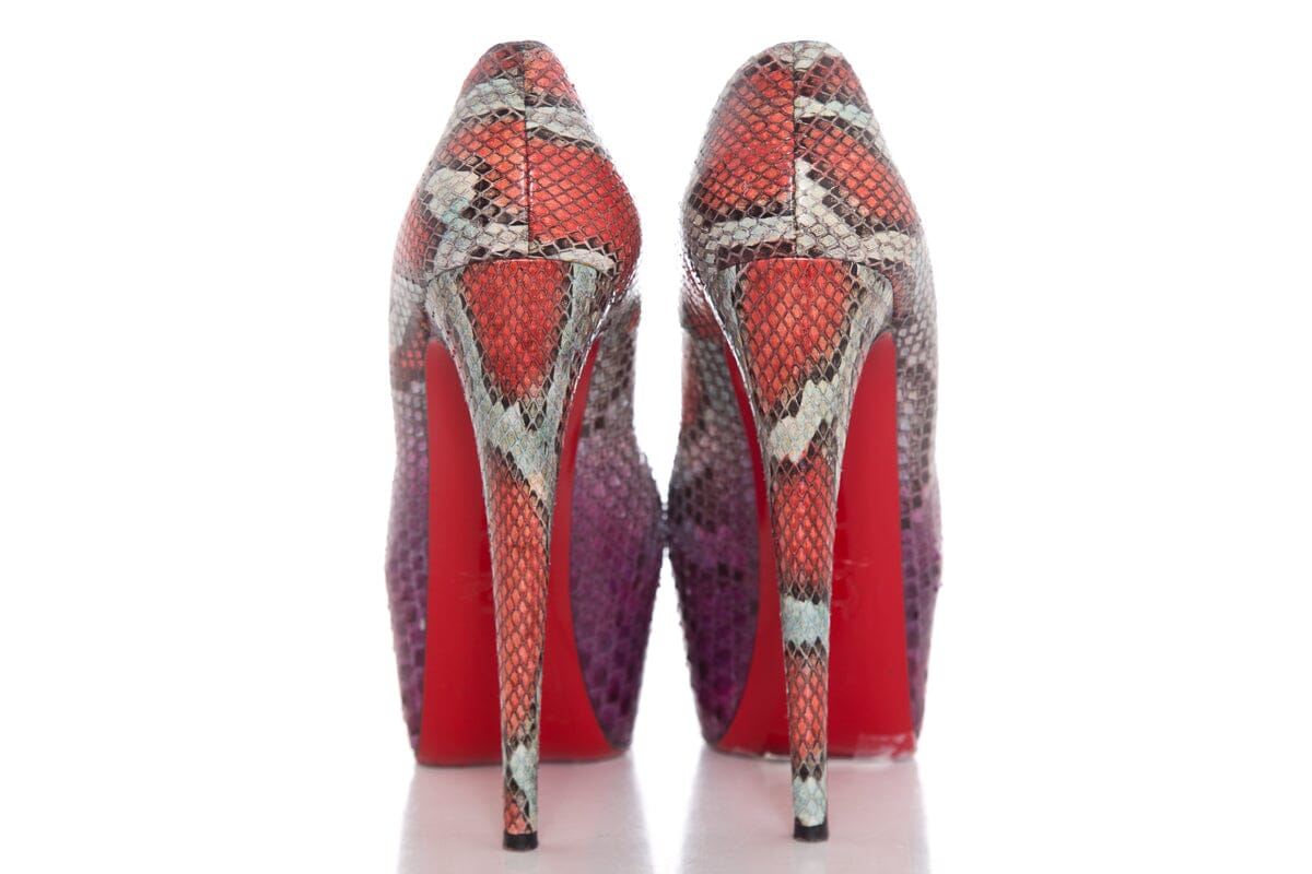 Christian Louboutin Multi Color Daffodile Python Pump SZ 40